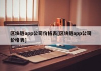 区块链app公司价格表[区块链app公司价格表]