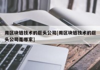 用区块链技术的巨头公司[用区块链技术的巨头公司是哪家]